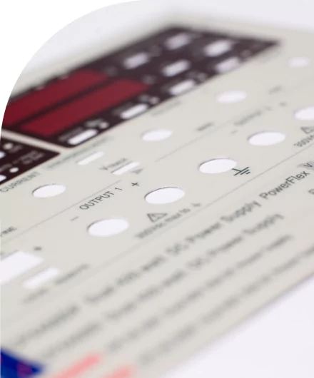 A close up of a high quality label with a number on it.